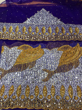 Load image into Gallery viewer, African Wedding FISH Pattern Beaded Designer george wrapper set - NLDG121