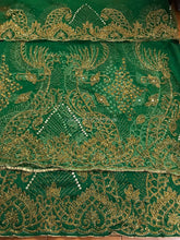 Load image into Gallery viewer, Nigerian Green Color New Wedding Net George Wrapper Set - NLDG129