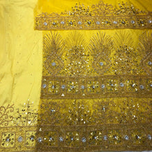 Load image into Gallery viewer, YELLOW color African Wedding NET George Fabric Wrapper With matching Blouse - NLDG137