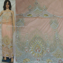 Load image into Gallery viewer, Beaded Crystal Designer Igbo Wedding Net Lace VIP George- NLVG011