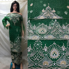 Load image into Gallery viewer, Beaded Crystal Designer Igbo Wedding Net Lace VIP George- NLVG011