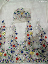 Load image into Gallery viewer, PURE White Color Floral Crystal Beaded Net Lace VIP George Wrapper- NLVG018