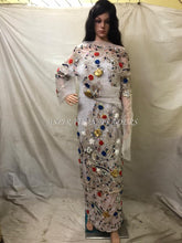 Load image into Gallery viewer, PURE White Color Floral Crystal Beaded Net Lace VIP George Wrapper- NLVG018