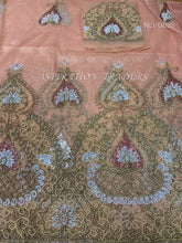 Load image into Gallery viewer, African Wedding Net Lace VIP George Wrapper With Blouse- NLVG065