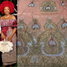Load image into Gallery viewer, African Wedding Net Lace VIP George Wrapper With Blouse- NLVG065