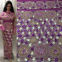 Load image into Gallery viewer, Nigerian Lace Fabrics Wholesale And Retail African High Quality Lace George - NLVG069