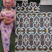 Load image into Gallery viewer, Nigerian luxury latest India Silk George Wedding Silk Fabric Bridal George - NLVG071