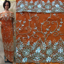 Load image into Gallery viewer, African High Quality African Wedding Net lace designer George - NLVG074