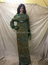 Load image into Gallery viewer, Nigerian Green Color Heavily beaded Golden Silver Crystal stone lace VIP George - NLVG091