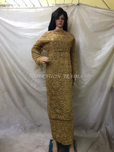 Load image into Gallery viewer, Gold color heavy beaded crystal stone beaded Net lace VIP George - NLVG093