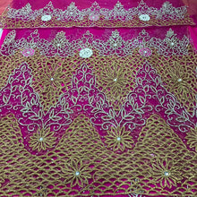 Load image into Gallery viewer, Latest Trending All Crystal stone work Net Lace George wrapper set for Africans - NLVG097