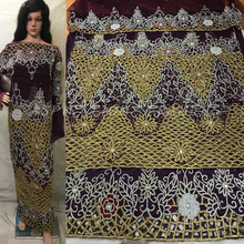 Load image into Gallery viewer, Latest Trending All Crystal stone work Net Lace George wrapper set for Africans - NLVG097