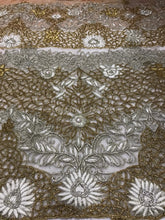 Load image into Gallery viewer, Nigerian Green Crystal Glass Stone Net Lace VIP George Wrapper with blouse - NLVG099