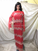 Load image into Gallery viewer, Latest Fringes Design Net Lace Designer George Wrapper with blouse - NLVG101