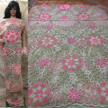 Load image into Gallery viewer, Baby Pink Pearl Beaded Net Lace VIP George Wrapper set for African bride- NLVG103