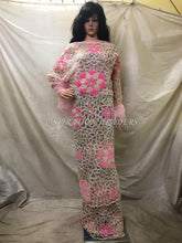 Load image into Gallery viewer, Baby Pink Pearl Beaded Net Lace VIP George Wrapper set for African bride- NLVG103