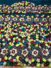Load image into Gallery viewer, Multicolor 3D Flower Net LaceFully Hand Made VIP George Wrapper set- NLVG105