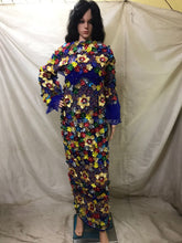 Load image into Gallery viewer, Multicolor 3D Flower Net LaceFully Hand Made VIP George Wrapper set- NLVG105