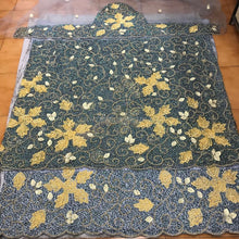 Load image into Gallery viewer, GREY Heavy beaded Net lace Full work VIP George Wrapper set - NLVG110