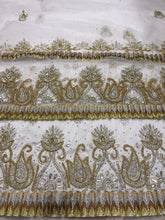 Load image into Gallery viewer, WHITE color Light weight Net lace African George Wrapper set - NLVG111