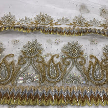 Load image into Gallery viewer, WHITE color Light weight Net lace African George Wrapper set - NLVG111