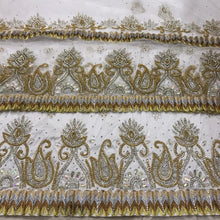 Load image into Gallery viewer, WHITE color Light weight Net lace African George Wrapper set - NLVG111