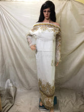 Load image into Gallery viewer, WHITE color Light weight Net lace African George Wrapper set - NLVG111