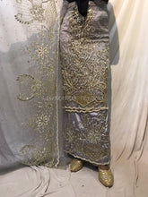 Load image into Gallery viewer, Asobie Order Net fabric Hand Work Heavy beaded George wrapper With Blouse- NLVG117