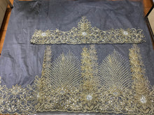 Load image into Gallery viewer, African Wedding New Trending Grey Color Net and Silk George Wrapper with blouse- NLVG118