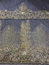 Load image into Gallery viewer, African Wedding New Trending Grey Color Net and Silk George Wrapper with blouse- NLVG118