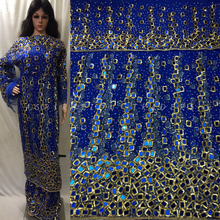 Load image into Gallery viewer, 2023 Trending Mirror work Nigerian Wedding Net heavy Beaded George Wrapper With Blouse - NLVG120