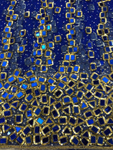 Load image into Gallery viewer, 2023 Trending Mirror work Nigerian Wedding Net heavy Beaded George Wrapper With Blouse - NLVG120