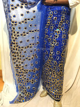 Load image into Gallery viewer, 2023 Trending Mirror work Nigerian Wedding Net heavy Beaded George Wrapper With Blouse - NLVG120