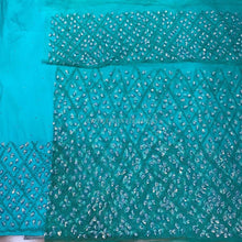 Load image into Gallery viewer, Sea Green African Designer Sequence Beaded George Wrapper Set - NLVG121