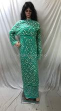 Load image into Gallery viewer, Sea Green African Designer Sequence Beaded George Wrapper Set - NLVG121