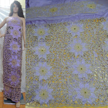 Load image into Gallery viewer, Floral Heavy Pearl Beaded George Wrapper With Fancy Cutwork- PBG023