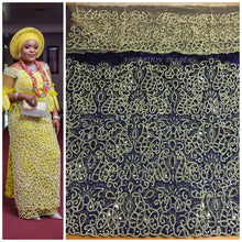 Load image into Gallery viewer, Designer Heavy Pearl Beaded George With Fancy Cutwork For Nigerian Outfits- PBG016