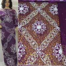 Load image into Gallery viewer, Cutwork Designer African Pattern Heavy Pearl Beaded George Wrapper- PBG027