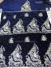 Load image into Gallery viewer, Traditional Nigerian Velvet Heavy Beaded George Wrapper With Blouse- VG001