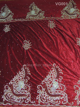 Load image into Gallery viewer, Traditional Nigerian Velvet Heavy Beaded George Wrapper With Blouse- VG001