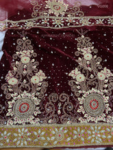 Load image into Gallery viewer, High Quality Heavy Beaded Velvet George For African Wedding Dresses - VG008