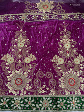 Load image into Gallery viewer, High Quality Heavy Beaded Velvet George For African Wedding Dresses - VG008