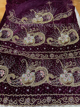 Load image into Gallery viewer, Traditional Designer Heavy Beaded Velvet George For Igbo Weddings- VG009