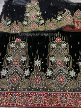 Load image into Gallery viewer, Heavy Crystal Beaded Velvet George Wrapper For African Wedding Outfits- VG010