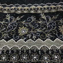 Load image into Gallery viewer, Navy Blue Velvet Fabric Hand work High Grade George Wrapper set at reasonable price - VG017