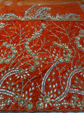 Load image into Gallery viewer, Beautiful High Grade Velvet Heavy Beaded George Wrapper with Net Blouse - VG018