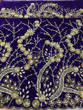 Load image into Gallery viewer, Beautiful High Grade Velvet Heavy Beaded George Wrapper with Net Blouse - VG018