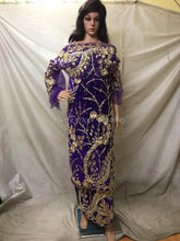 Load image into Gallery viewer, Beautiful High Grade Velvet Heavy Beaded George Wrapper with Net Blouse - VG018