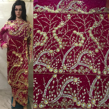 Load image into Gallery viewer, Beautiful High Grade Velvet Heavy Beaded George Wrapper with Net Blouse - VG018