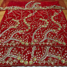 Load image into Gallery viewer, Beautiful High Grade Velvet Heavy Beaded George Wrapper with Net Blouse - VG018